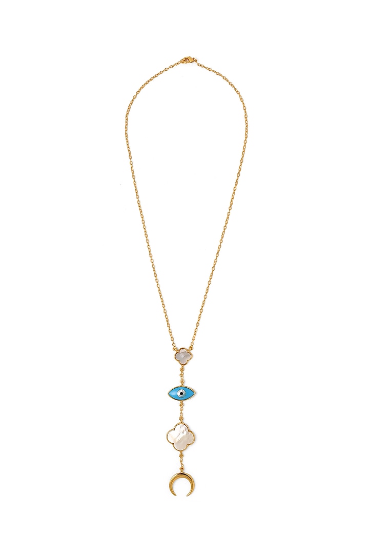 Gold Plated Imitation Turquoise Necklace by Azga