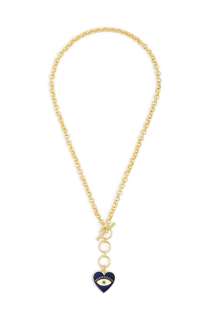 Gold Plated Enameled Necklace by Azga