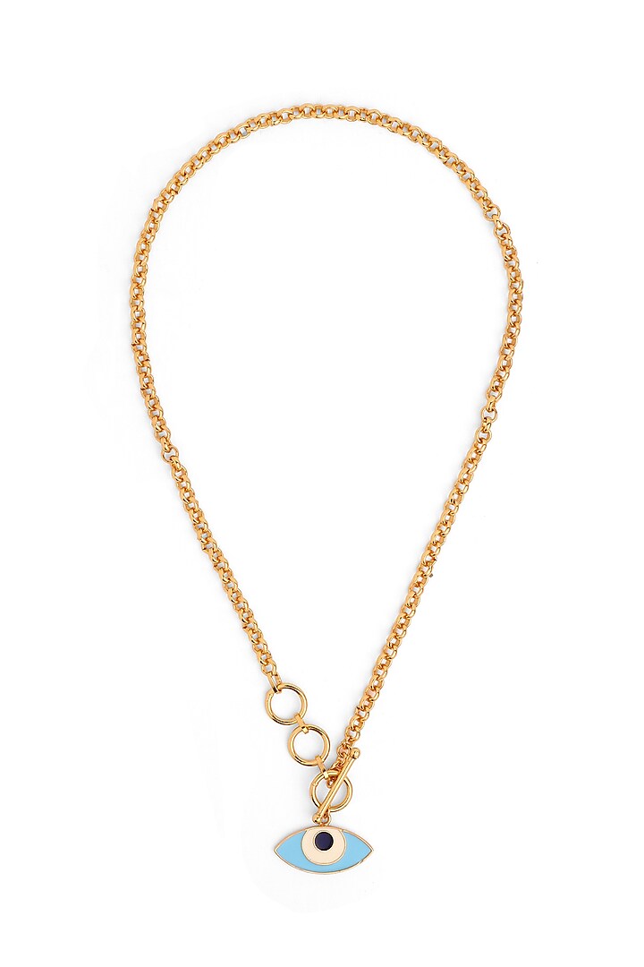 Gold Plated Brass Enameled Necklace by Azga