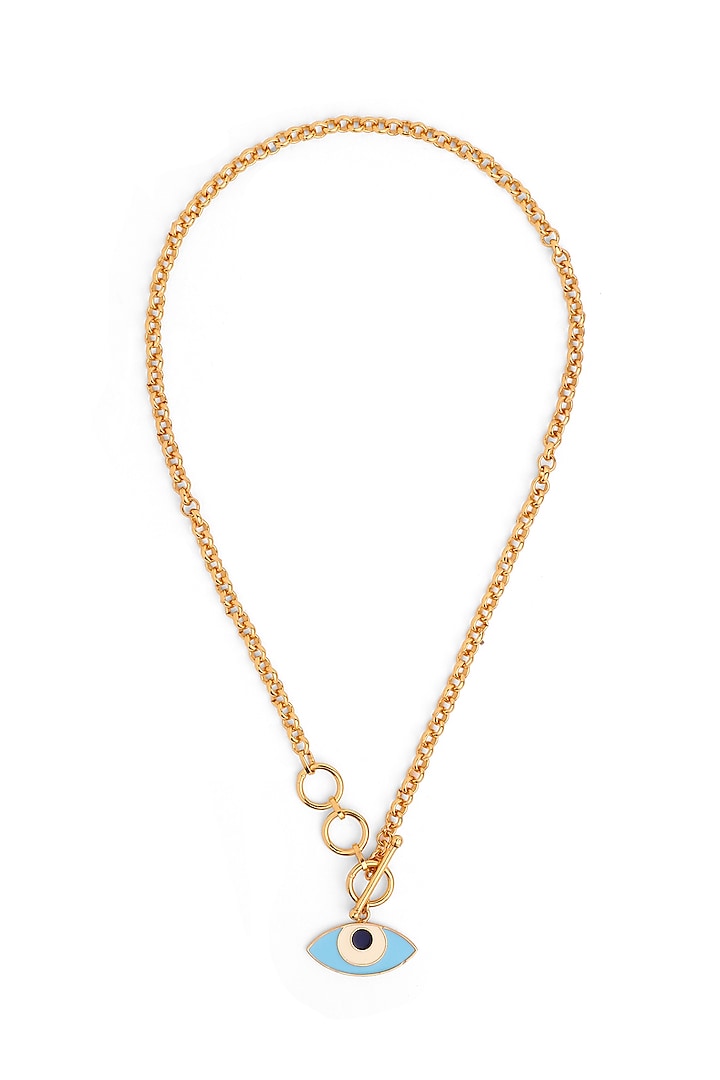 Gold Plated Brass Enameled Necklace by Azga