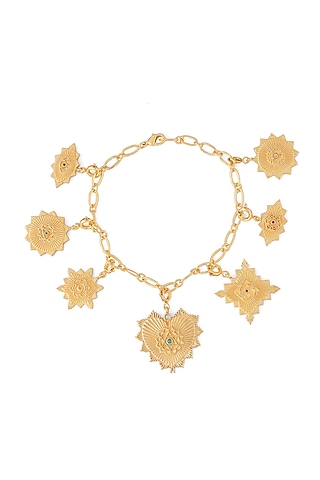 Gold Plated Chakra Charm Bracelet by Azga