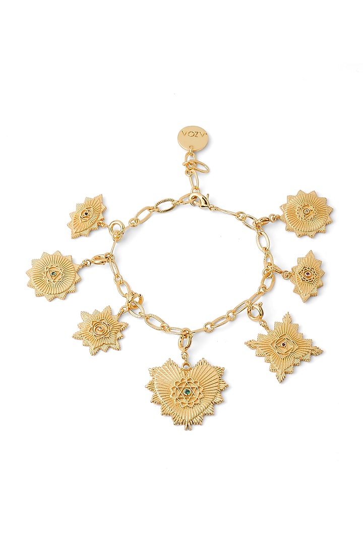 Gold Plated Chakra Charm Bracelet by Azga at Pernia's Pop Up Shop