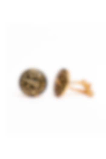 Black Brass Enamelled Cufflinks by AZGA MEN at Pernia's Pop Up Shop