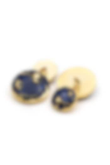 Blue Brass Handcrafted Enamelled Cufflinks by AZGA MEN at Pernia's Pop Up Shop