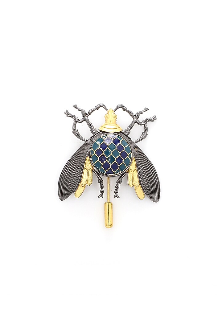 Multi-Colored Brass Enamelled Brooch by AZGA MEN at Pernia's Pop Up Shop