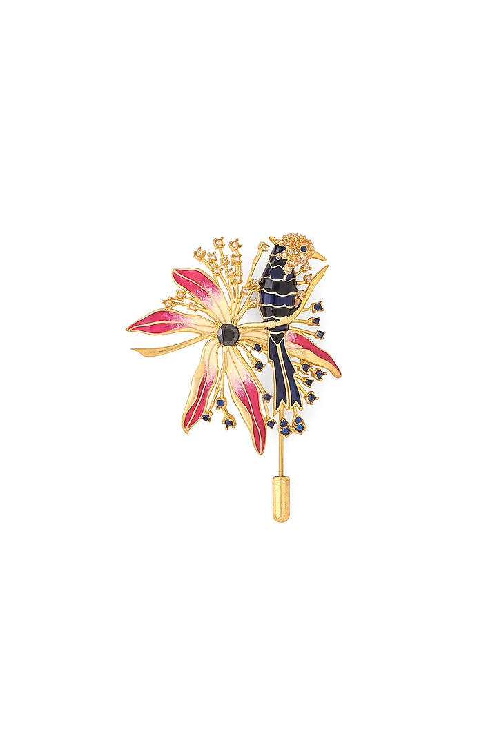 Multi-Colored Brass Brooch by AZGA MEN at Pernia's Pop Up Shop