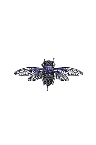 Black Rhodium Plated Finish Bee Handcrafted Bee Brooch by AZGA MEN