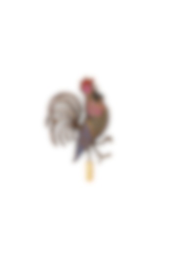 Multi-Colored Rooster Brass Brooch by AZGA MEN at Pernia's Pop Up Shop