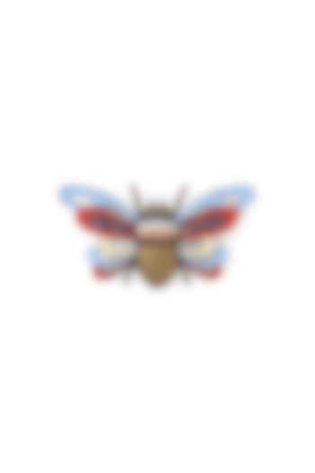 Red & Blue Bug Brass Brooch by AZGA MEN at Pernia's Pop Up Shop