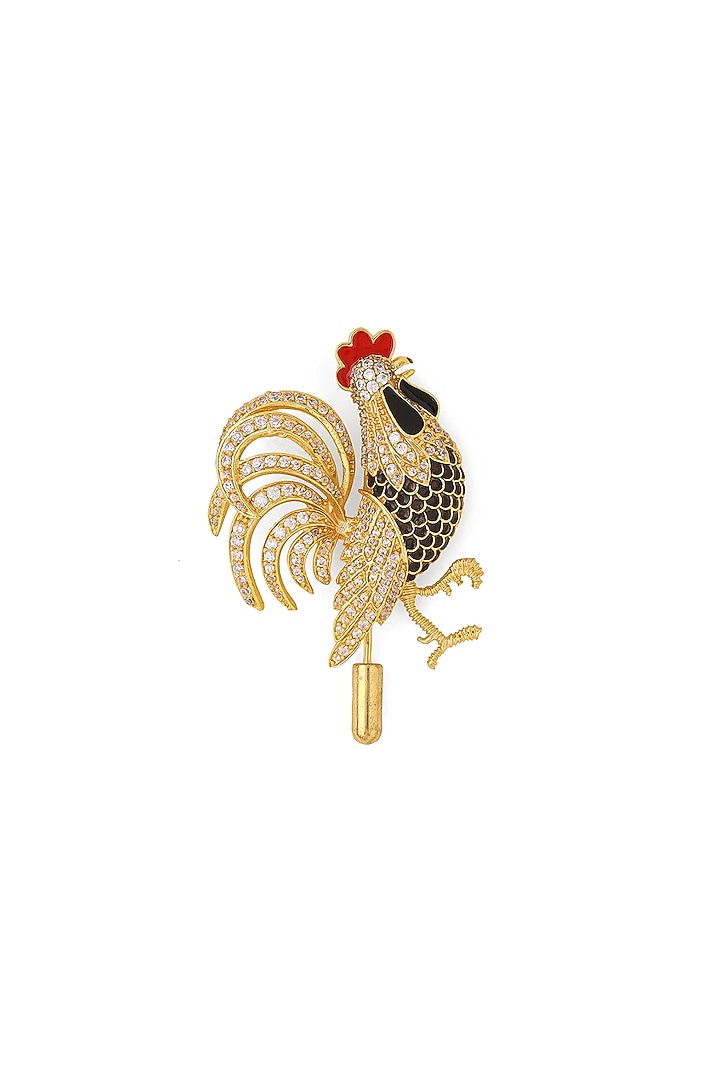 Gold Rooster Brass Brooch by AZGA MEN at Pernia's Pop Up Shop