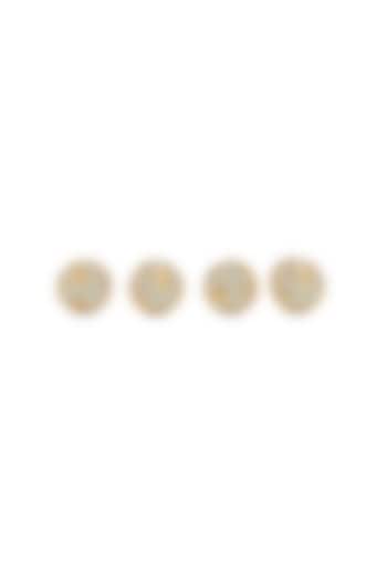 Ivory Brass Handcrafted Buttons (Set of 4) by AZGA MEN at Pernia's Pop Up Shop