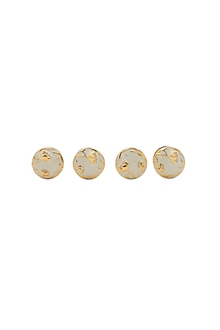 Ivory Brass Handcrafted Buttons (Set of 4) by AZGA MEN