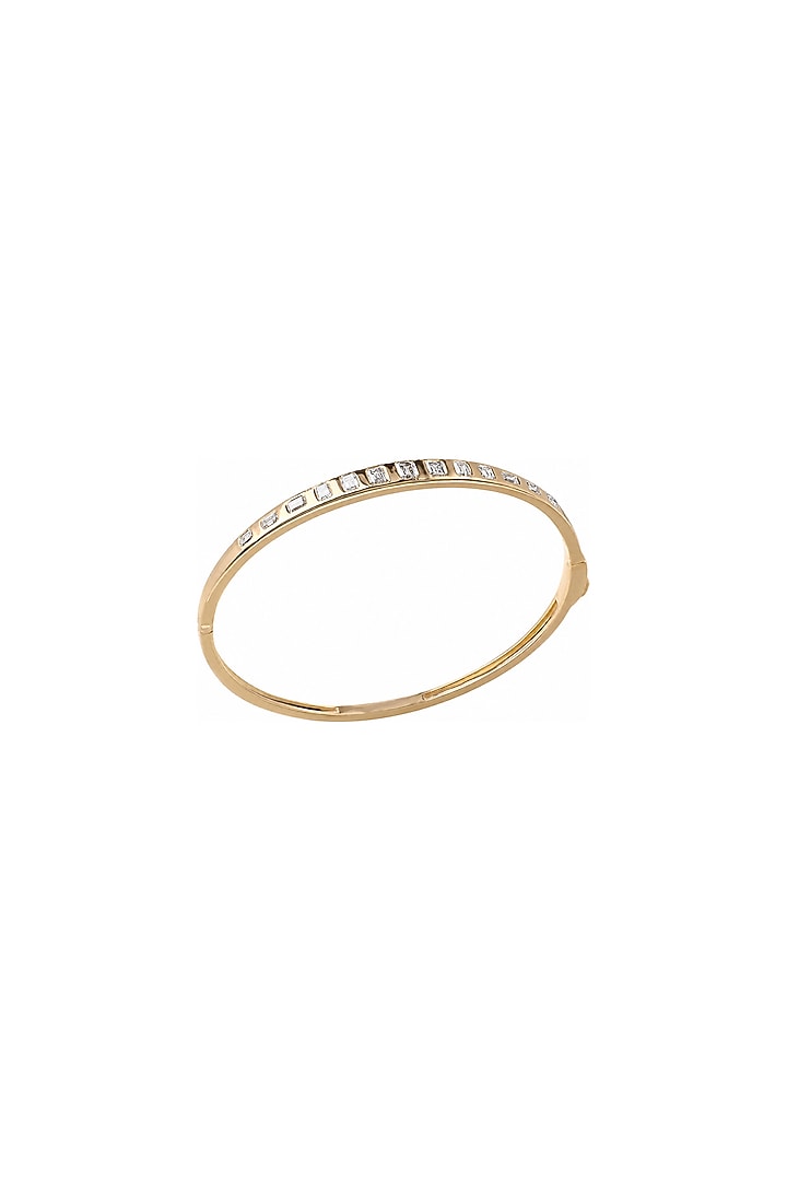 Yellow Gold Finish Diamond Bangle by Azure Jewel at Pernia's Pop Up Shop