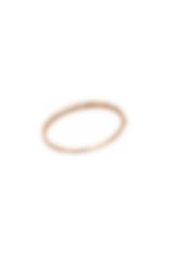 Yellow Gold Finish Oval & Round-Shaped Diamond Bangle by Azure Jewel at Pernia's Pop Up Shop