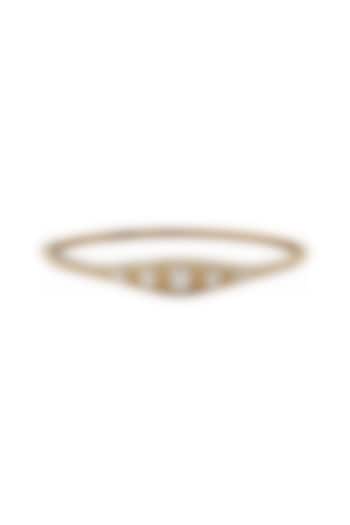 Yellow Gold Finish Pear-Shaped Diamond Bangle by Azure Jewel at Pernia's Pop Up Shop