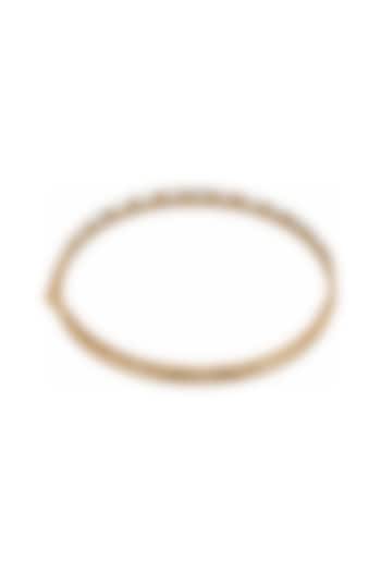 Yellow Gold Finish Oval & Pear-Shaped Diamond Bangle by Azure Jewel at Pernia's Pop Up Shop