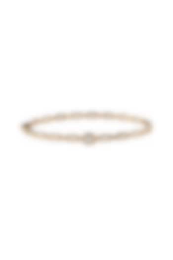 Yellow Gold Finish Emerald-Cut Diamond Bangle by Azure Jewel at Pernia's Pop Up Shop