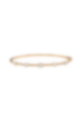 Yellow Gold Finish Pear & Emerald-Cut Diamond Bangle by Azure Jewel at Pernia's Pop Up Shop