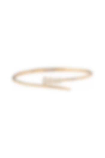 Yellow Gold Finish Marquise-Cut Diamond Bangle by Azure Jewel at Pernia's Pop Up Shop