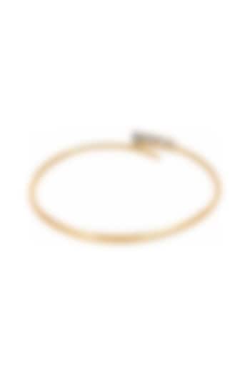 Yellow Gold Finish Emerald-Cut Diamond Bangle by Azure Jewel at Pernia's Pop Up Shop