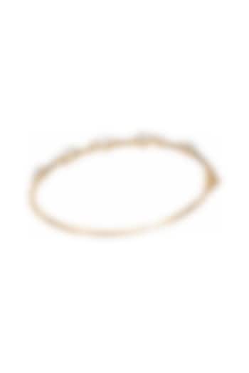 Yellow Gold Finish Oval & Pear-Shaped Diamond Bangle by Azure Jewel at Pernia's Pop Up Shop