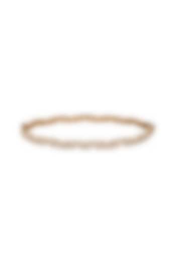 Yellow Gold Finish Pear-Shaped Diamond Bangle by Azure Jewel at Pernia's Pop Up Shop