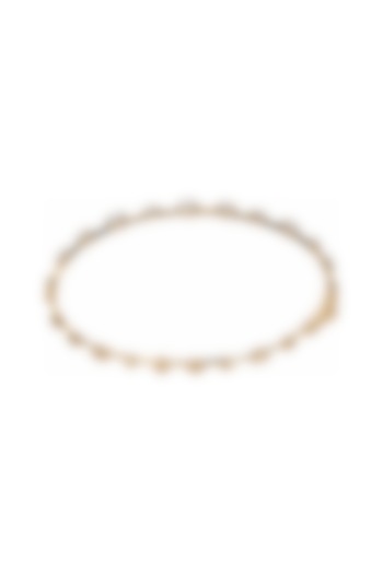 Yellow Gold Finish Heart & Oval-Shaped Diamond Bangle by Azure Jewel at Pernia's Pop Up Shop