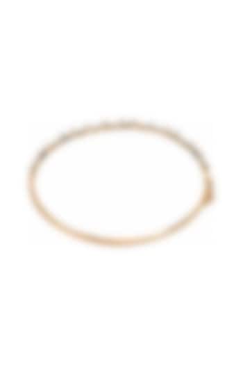 Yellow Gold Finish Marquise & Asscher-Cut Diamond Bangle by Azure Jewel at Pernia's Pop Up Shop