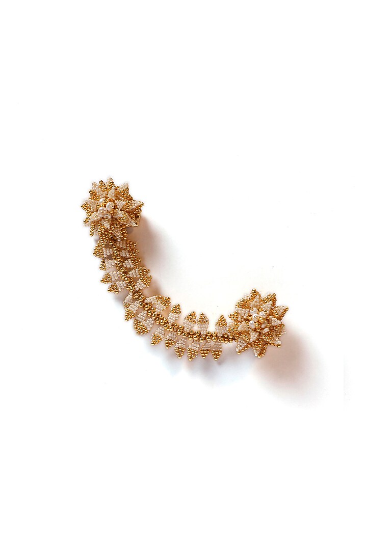 Gold Plated Beads & Pearl Ring by Vaidaan Jewellery at Pernia's Pop Up Shop