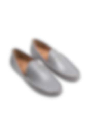 Grey Nappa Leather Loafers by Baron&Bay