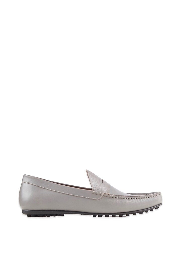 Grey Nappa Leather Loafers by Baron&Bay at Pernia's Pop Up Shop