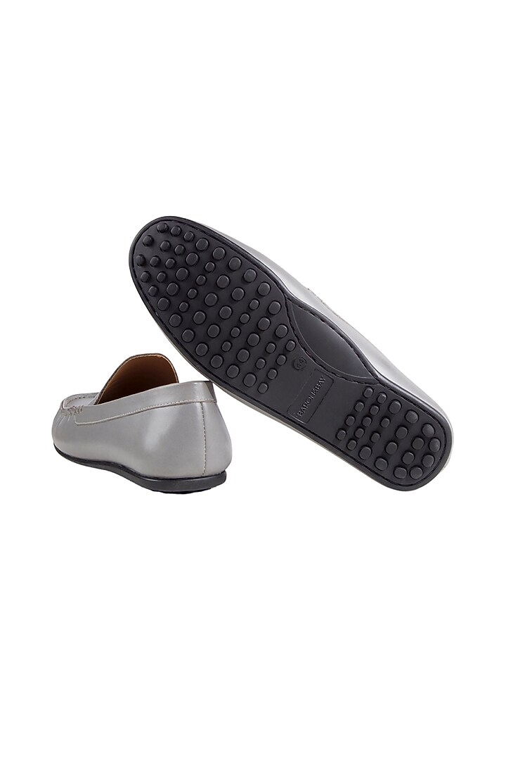 Grey Nappa Leather Loafers by Baron&Bay at Pernia's Pop Up Shop