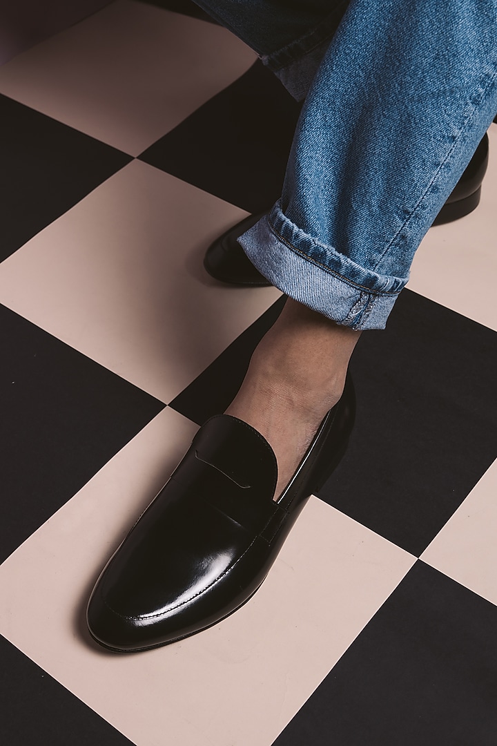 Black Loafers In Nappa Leather by Baron&Bay at Pernia's Pop Up Shop