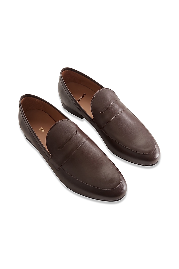 Brown Loafers In Nappa Leather by Baron&Bay