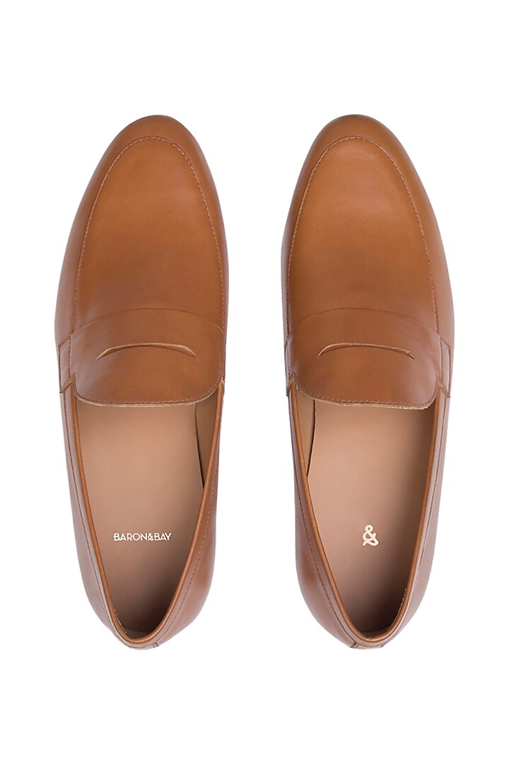 Tan Nappa Leather Loafers by Baron&Bay at Pernia's Pop Up Shop