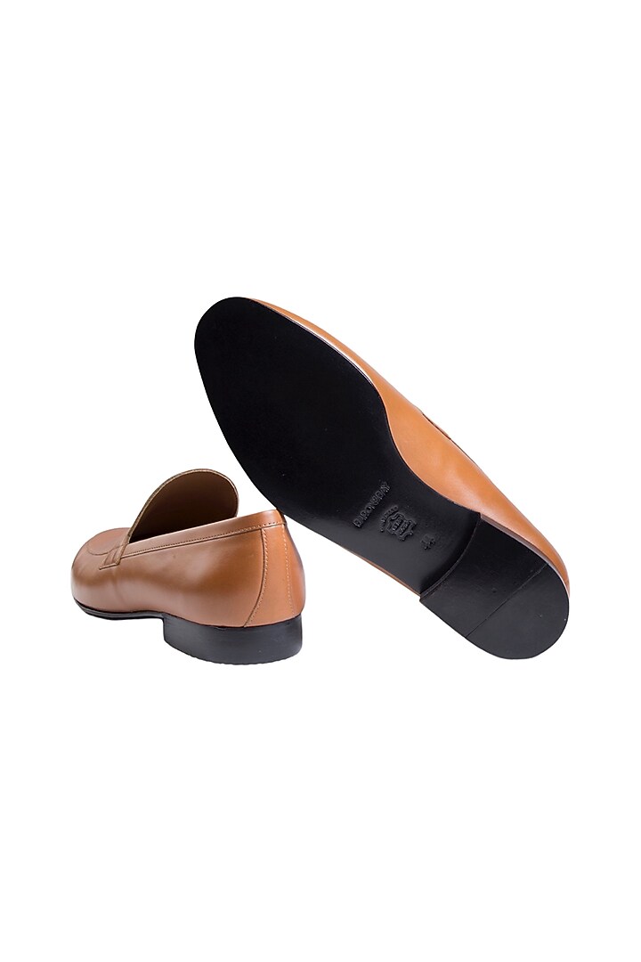 Tan Nappa Leather Loafers by Baron&Bay at Pernia's Pop Up Shop