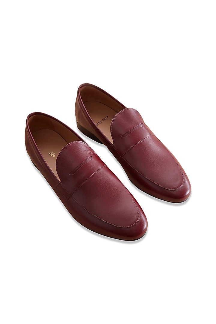 Burgundy Nappa Leather Loafers by Baron&Bay