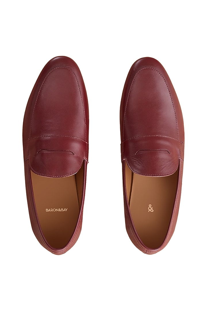 Burgundy Nappa Leather Loafers by Baron&Bay at Pernia's Pop Up Shop