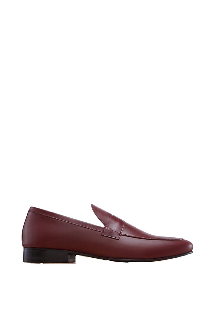Burgundy Nappa Leather Loafers by Baron&Bay at Pernia's Pop Up Shop