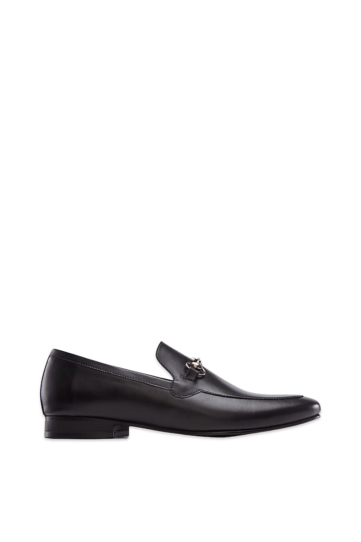 Black Loafers In Leather by Baron&Bay at Pernia's Pop Up Shop