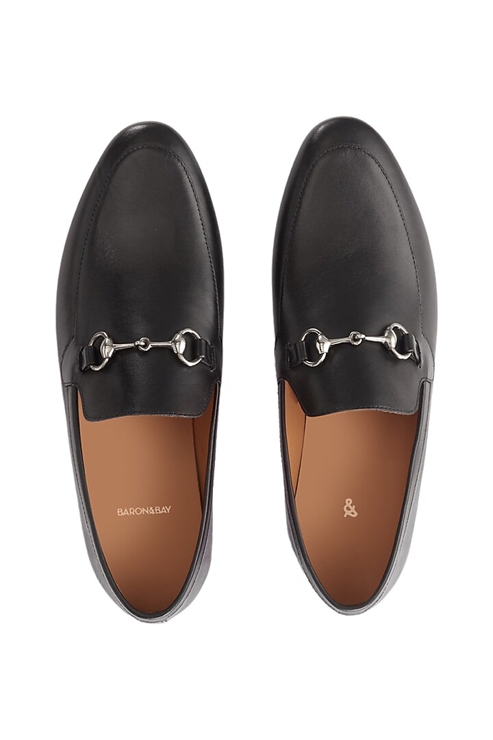 Black Loafers In Leather by Baron&Bay at Pernia's Pop Up Shop