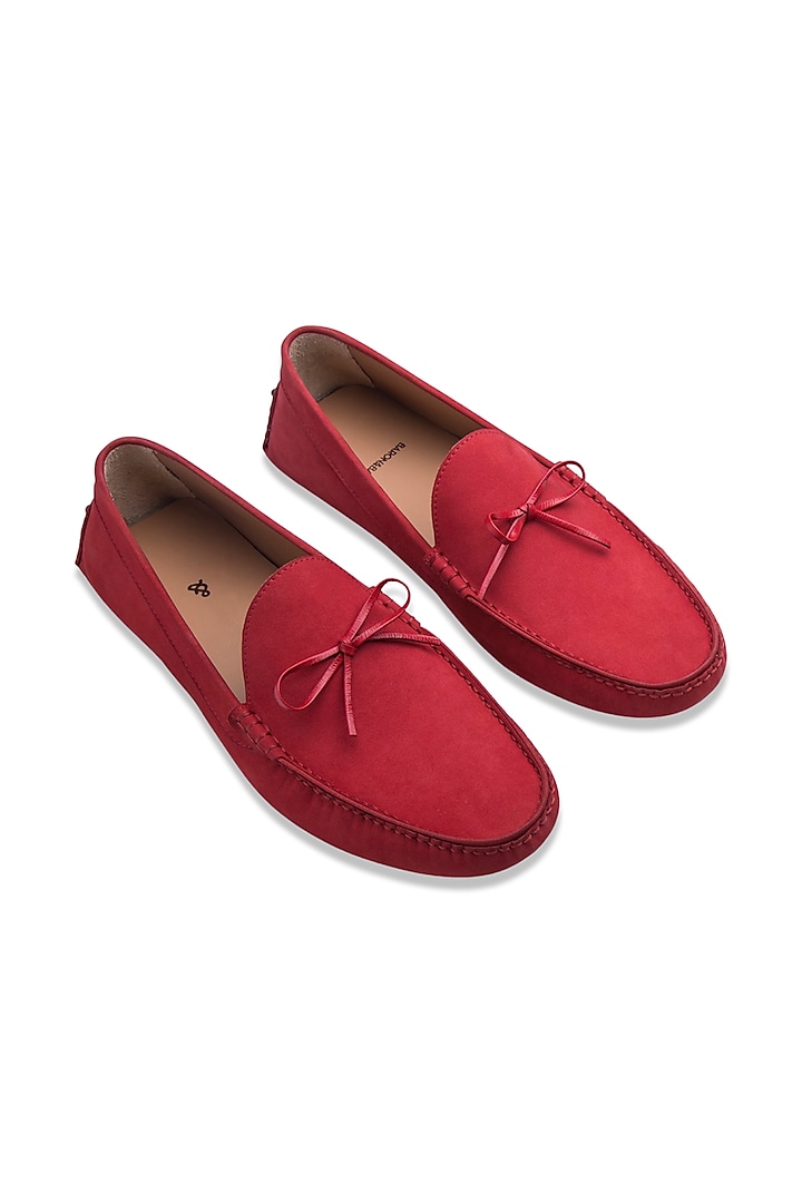 Red Nubuck Leather Shoes by Baron&Bay