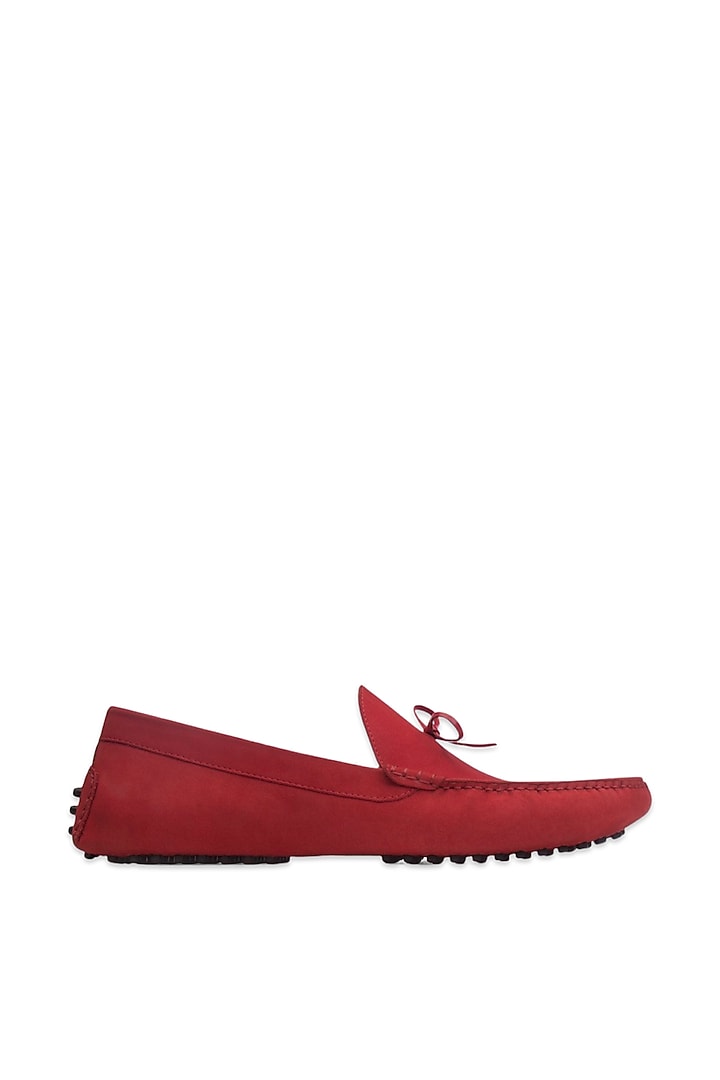 Red Nubuck Leather Shoes by Baron&Bay at Pernia's Pop Up Shop