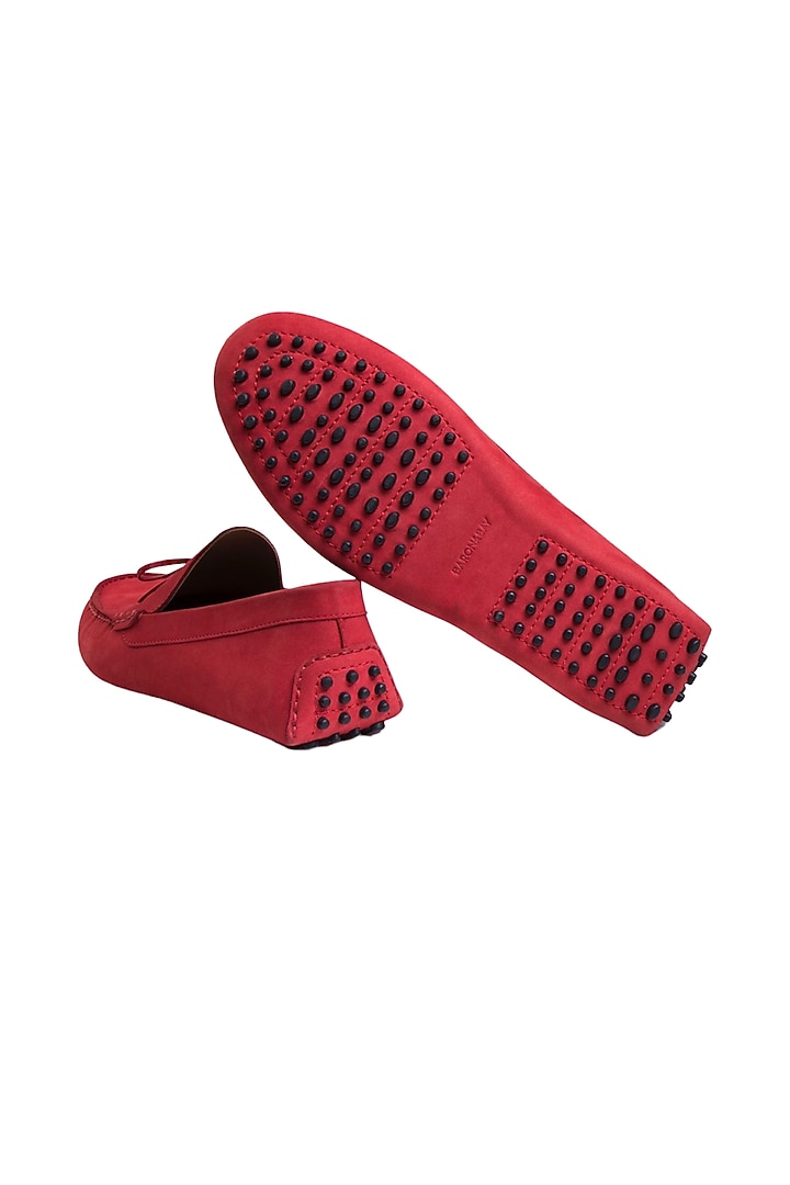 Red Nubuck Leather Shoes by Baron&Bay at Pernia's Pop Up Shop