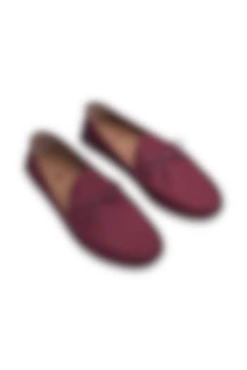 Burgundy Nubuck Leather Shoes by Baron&Bay