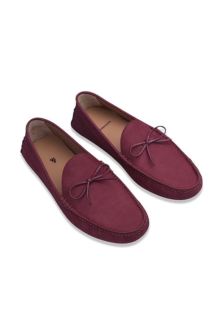 Burgundy Nubuck Leather Shoes by Baron&Bay