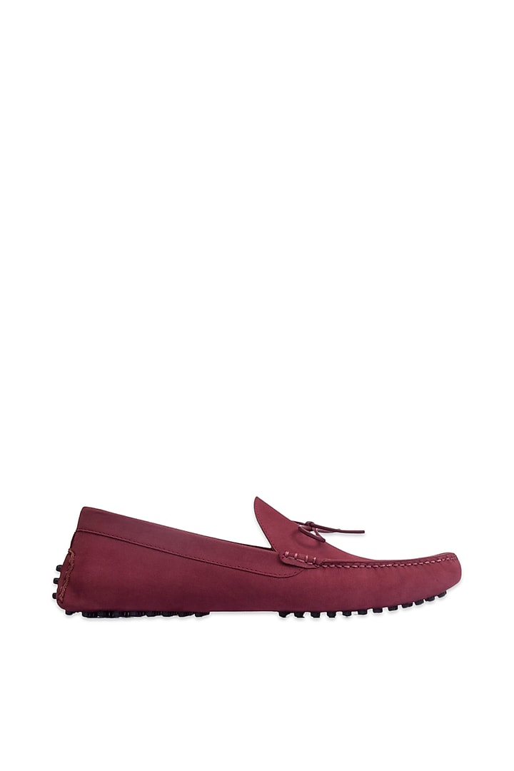Burgundy Nubuck Leather Shoes by Baron&Bay at Pernia's Pop Up Shop