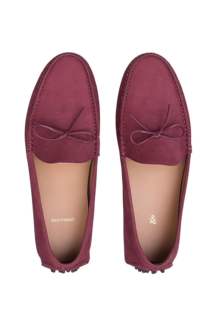 Burgundy Nubuck Leather Shoes by Baron&Bay at Pernia's Pop Up Shop
