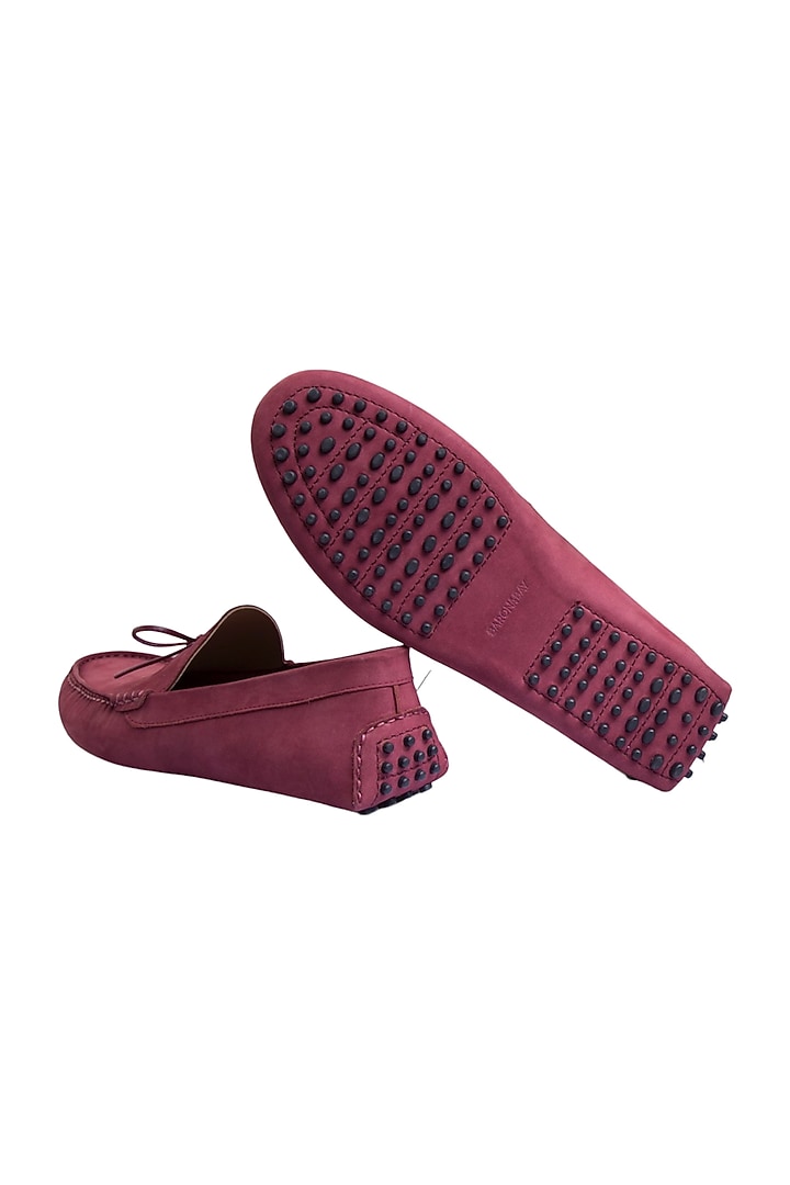 Burgundy Nubuck Leather Shoes by Baron&Bay at Pernia's Pop Up Shop