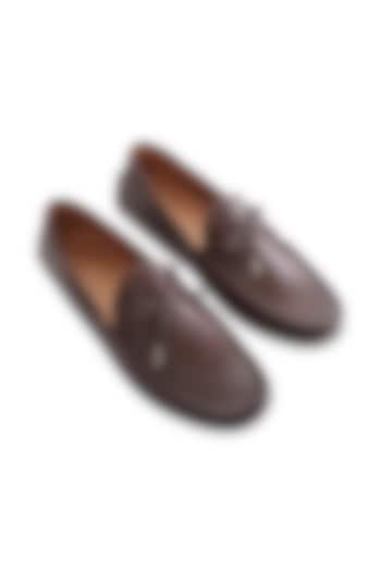 Brown Nappa Leather Shoes by Baron&Bay at Pernia's Pop Up Shop